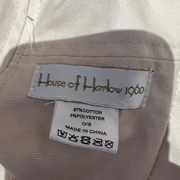 House of Harlow 1960 Cream Crocheted Cotton Fabric Hat O/S - Picture 5 of 6